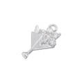 Detailed macro shot of a silver cocktail glass pendant with sparkling zircon accents - VD1540 Platinum (Cocktail Glass)