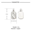 Pendentif détaillé en cuivre avec relief main et croissant de lune, 22mm et poids 1,7g - YE032-1 Argent Paume Lune