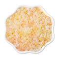4mm gradient cat eye glass seed beads in a white ceramic bowl for DIY jewelry making - Orange White Dew