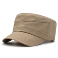 Cappello militare piatto color kaki in tessuto traspirante ad asciugatura rapida vista laterale - Regolabile / Cachi