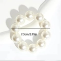 Elegante parel haarelastiek met 7,5 cm diameter en grote witte parels voor vrouwen - 18MM Parel x 10 stuks