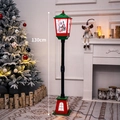 Classic red and green 130cm Christmas street lamp with glowing miniature scenery decor - Height 130cm / Plug-in Model / Santa & Snow House Lighthouse - Red