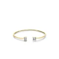 Minimalist gold-plated S925 sterling silver cuff bracelet with rectangular zircons - 925 Silver / Gold