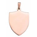 Pendentif bouclier en acier inoxydable or rose poli pour gravure personnalisée - Grand / Or rose