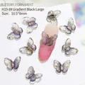 Aurora gradient purple and black resin 3D butterfly nail art charm 10.5x8mm size - 10.5*8mm / Gradient Black