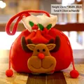 Sacchetto regalo di Natale a forma di renna con coulisse e manico, 23x20cm - Stile Alce
