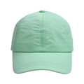 Détail de la casquette de baseball vert menthe respirante et imperméable en tissu froissé - Vert