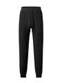Men's black waffle textured joggers with drawstring waistband and ribbed ankle cuffs - S / Black