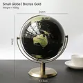 Elegant black and gold decorative globe with high gloss finish on bronze metal stand - Alloy Globe - Small Bronze Gold