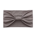 Wide taupe cotton sports headband with decorative knot detail for yoga and fitness - Light Gray