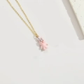 Cute pink bunny pendant necklace with a fine golden chain for women and girls - Pink Rabbit