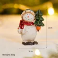 Figurine bonhomme de neige vintage avec sapin vert et écharpe rouge, décor de Noël - Petit bonhomme de neige avec sapin de Noël