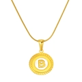 18K gold plated snake chain necklace with white shell pendant and gold letter B charm - Letter B(S-P005-B)