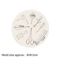 Stampo in silicone per cioccolato e fondente con motivi di asciugacapelli e pettine - 2# Strumenti per Parrucchieri (Grigio)