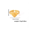 Detailoverzicht van maat en gewicht van gouden hartring met Love You gravure - Hart Love You Open Ring