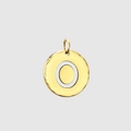 Golden 316L stainless steel circular pendant with oval cutout and metallic finish - 14K Gold - O