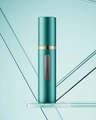Teal and gold 5ml refillable glass perfume spray bottle with visual window - 5ml / Green