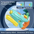 Medium turquoise water gun toy 400ml capacity with dual spray and squirt modes - Medium 400ML Turquoise Green