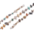 Detail of colorful irregular natural stones and gold metal chain for eyewear - Gold
