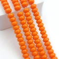 Macro shot of 8x5mm orange glass abacus beads on strings for DIY jewelry making - 5*8mm Approx 75pcs per strand / Orange Porcelain