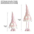 Gnomo di Natale rosa telescopico con altezza regolabile da 65 cm fino a 90 cm - A410-11 Gnomo Femmina (90CM) Retrattile