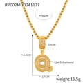 Gold plated letter Q necklace with shimmering cubic zirconia and czech diamonds - Letter Q Necklace