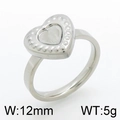 Eleganter silberner Edelstahlring mit Herz, 12mm breites minimalistisches Band für Damen - US 6 / Silber