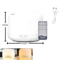 500ML USB ultrasonic aroma diffuser and humidifier with remote control and warm lights - White - USB Warm Light Remote (Small)