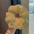 Bright lemon yellow oversized chiffon scrunchie with soft pleated texture - Goose Yellow