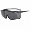 Outdoor sport zonnebril met donkergrijze lens uit één stuk en zwart kunststof montuur - Zwart Frame Zwart Grijze Glazen