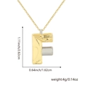 Golden letter F pendant necklace with irregular texture finish for women - Two-tone F