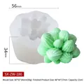 Moule en silicone pour bougies succulentes avec dimensions et exemple de produit - Moule Succulente (ZW-186) / Blanc