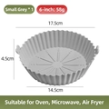 Tappetino in silicone grigio per friggitrice ad aria da 6 pollici con fondo rigato - S (6 Pollici) / Grigio