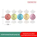 Five-pack of 15cm colorful PVC candy ornaments with glitter and spiral patterns - 15cm Painted Small Candy Set