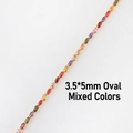 Mixed color marquise zircon necklace with 3.5x5mm gemstones in gold-plated settings - 3*5 Oval Colorful Zircon Necklace