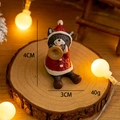 Miniature resin Christmas black cat figurine wearing Santa suit and playing golden trumpet - Black Cat Playing Trumpet Style (13号)