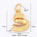 Gold-plated copper alphabet letter S pendant with zircon stones, 17mm size detail - Zirconia Letter S