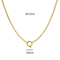 Collana in acciaio inossidabile placcata oro 18K con catena 45+5cm e chiusura 10mm - Catena di Perle con Chiusura a Marinaio Piccola