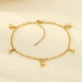 18K gold plated anklet featuring stylish bell charms and a rabbit pendant design - Rabbit Bell Charm Style(KJ4340-Z)
