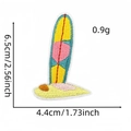 Detail view of colorful embroidered patch showing size dimensions for Hawaii party theme - Colorful Combination Style (23#)