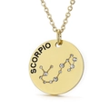 Golden Scorpio zodiac necklace with sparkling rhinestones and delicate link chain - Scorpio (KN118009-GC)