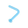 Translucent blue L-shaped nose stud piercing jewelry made of glossy acrylic material - Transparent Light Blue L-Shape 1x6.5x2mm
