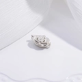 Hochwertiger S925 Sterling Silber Rosenverschluss für DIY Halsketten und Armbänder Schmuck - Weißgold Rosenblüte Verschluss
