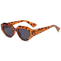 Occhiali da sole cat-eye tartarugati con lenti grigio scuro e dettagli in metallo oro - Montatura Leopardata Lenti Grigie