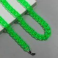 Neongrüne transparente Acryl-Brillenkette mit rutschfesten Silikonschlaufen und Metallringen - Fluoreszierendes Grün