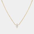 Detailed close-up of a gold necklace featuring a brilliant marquise-cut zircon pendant - Gold Single Marquise