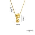 Detail of 18k gold bubble letter F pendant with precise size and weight measurements - F Gold