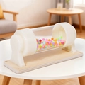 DIY Busyboard colorful bead rotating cylinder toy with wooden base for toddlers - Wood Plastic Rainmaker Roller