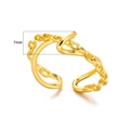 Adjustable golden link chain ring with a twisted knot design and 7mm width detail - Chain Knot Style (JZ5931)