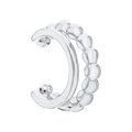 Minimalist S925 sterling silver double-layer ear cuff with polished and beaded texture - Double Layer Beaded Style (Style 5) / 925 Silver
